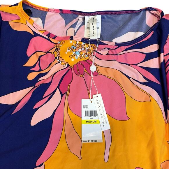 NEW Trina Turk Breeze Classic Floral Tunic Size Medium - Picture 5 of 9